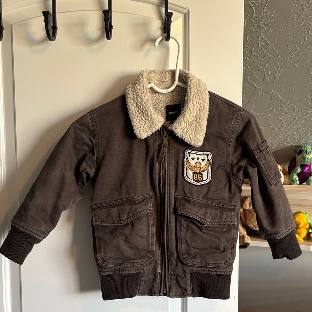 GAP Brown bomber Jacket with Sherpa Collar